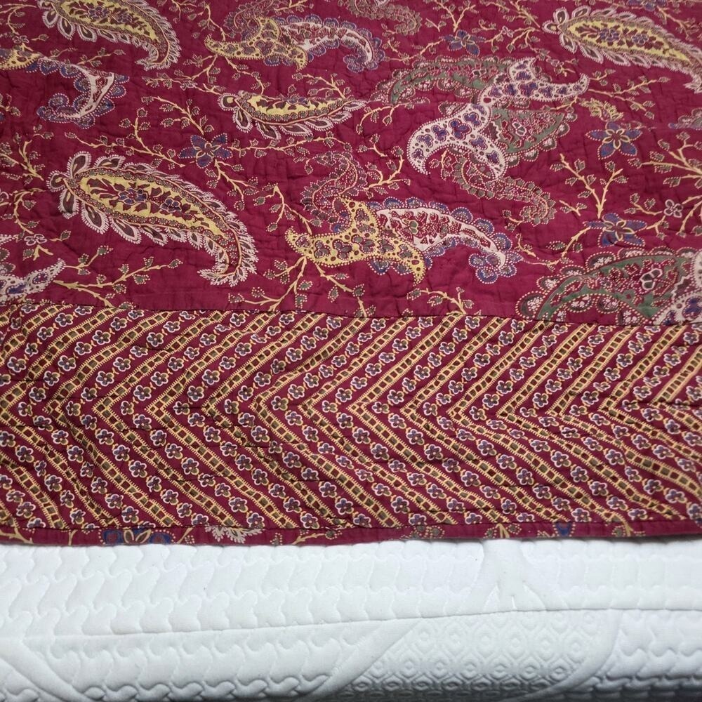 Noble Excellence Vintage Red Floral Patchwork Quilt King Size 108x94" - Picture 9 of 16